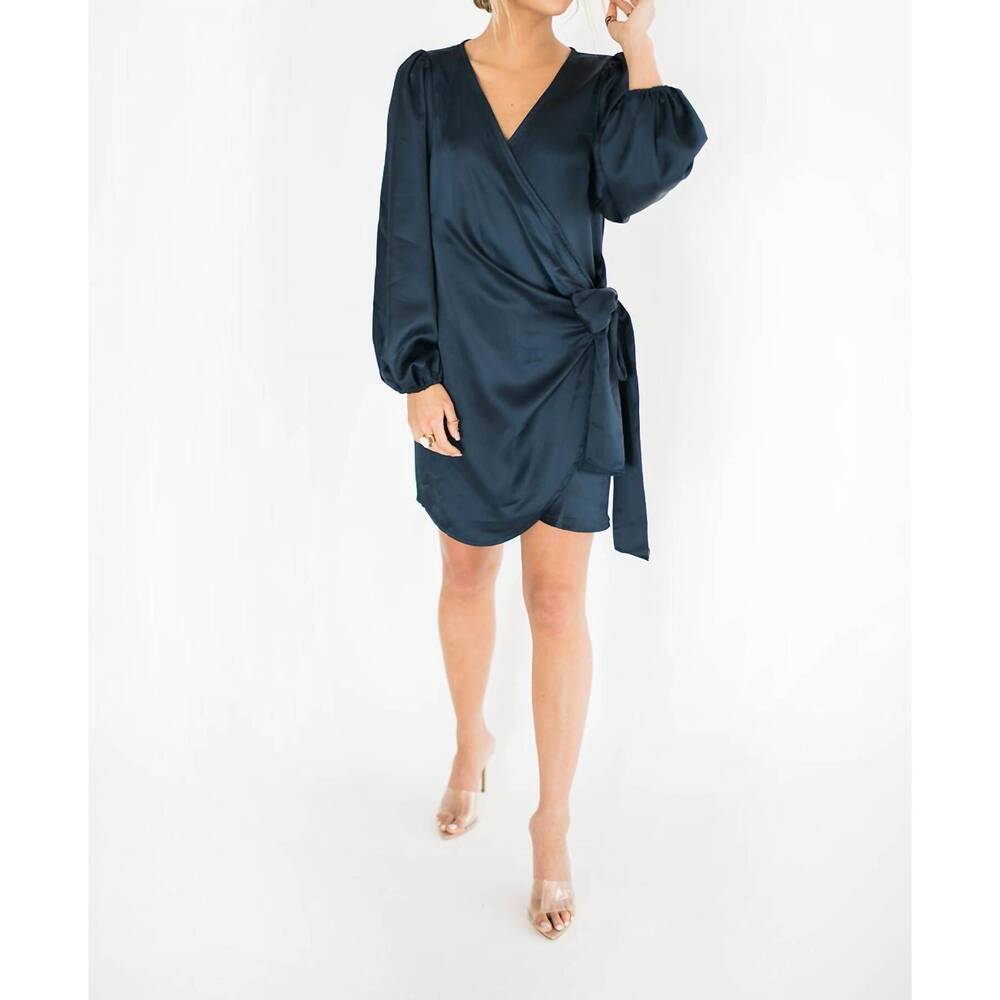 NEW FALCON PARK nova wrap dress in blue